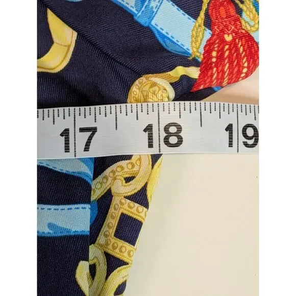 J. McLaughlin Sophia Dress Equestrian Ribbon Chain Size M Catalina Cloth - Picture 5 of 6